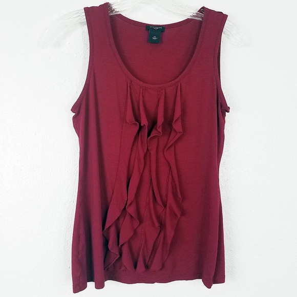 Ann Taylor Tops - Ann Taylor Dark Raspberry Ruffle Tank Top